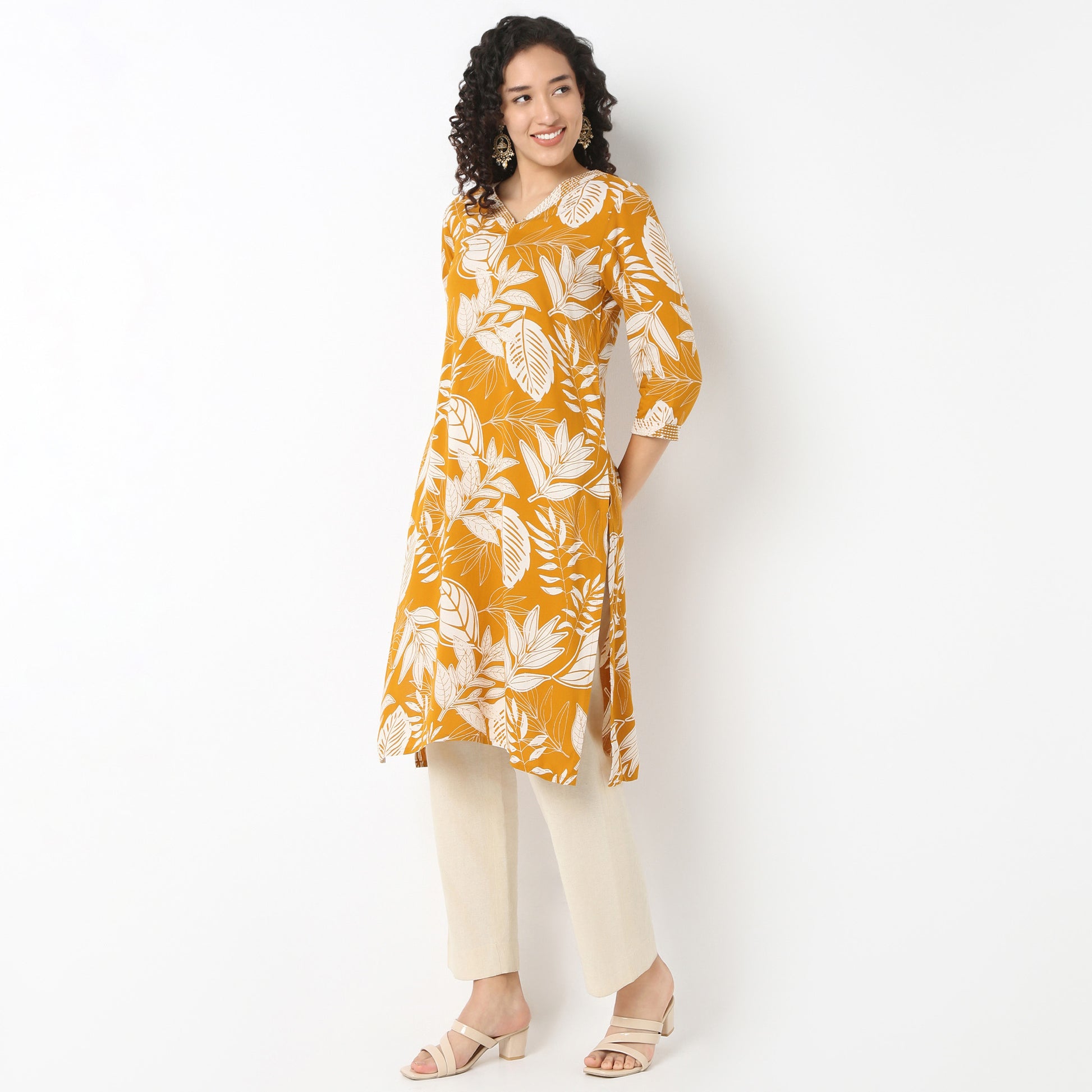 V-Neck With Gusset Long Kurta