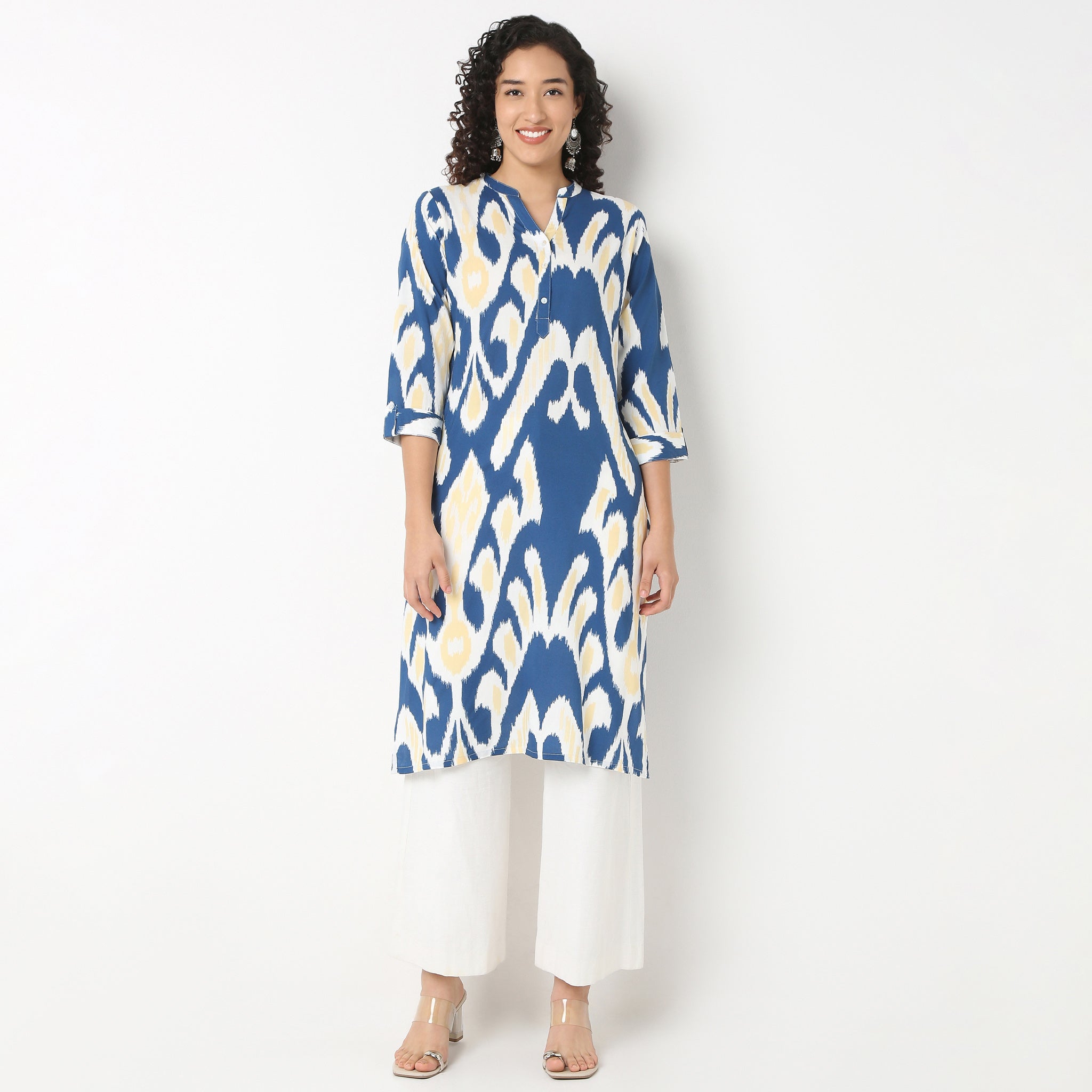 Half Placket Kurta-Rayon