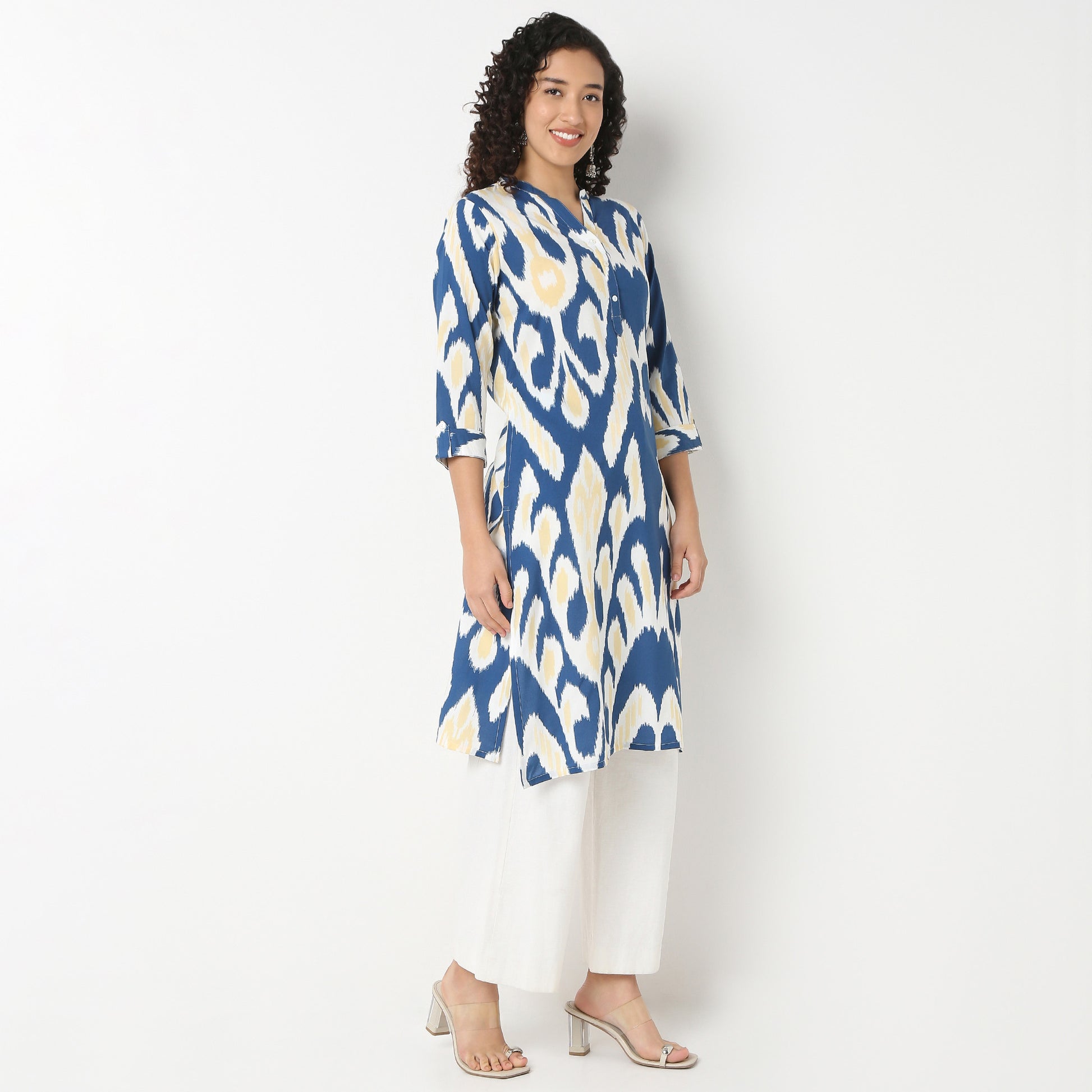 Half Placket Kurta-Rayon