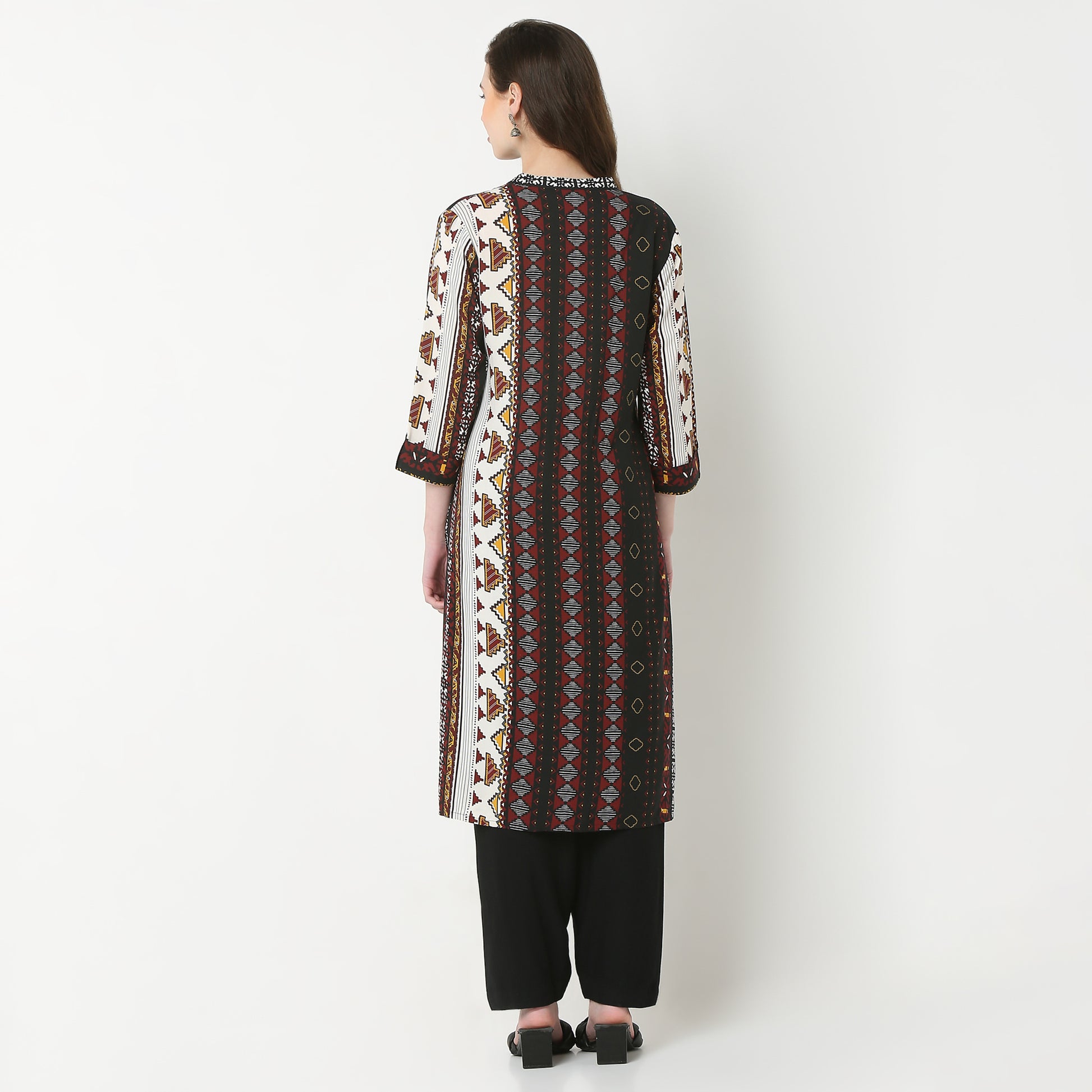 Half Placket Printed Kurta