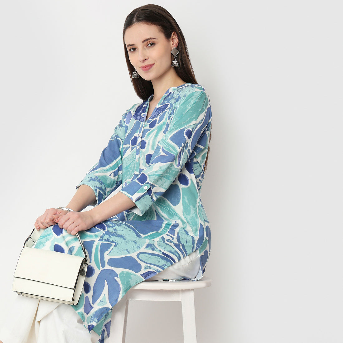 Printed Half Placket Kurta