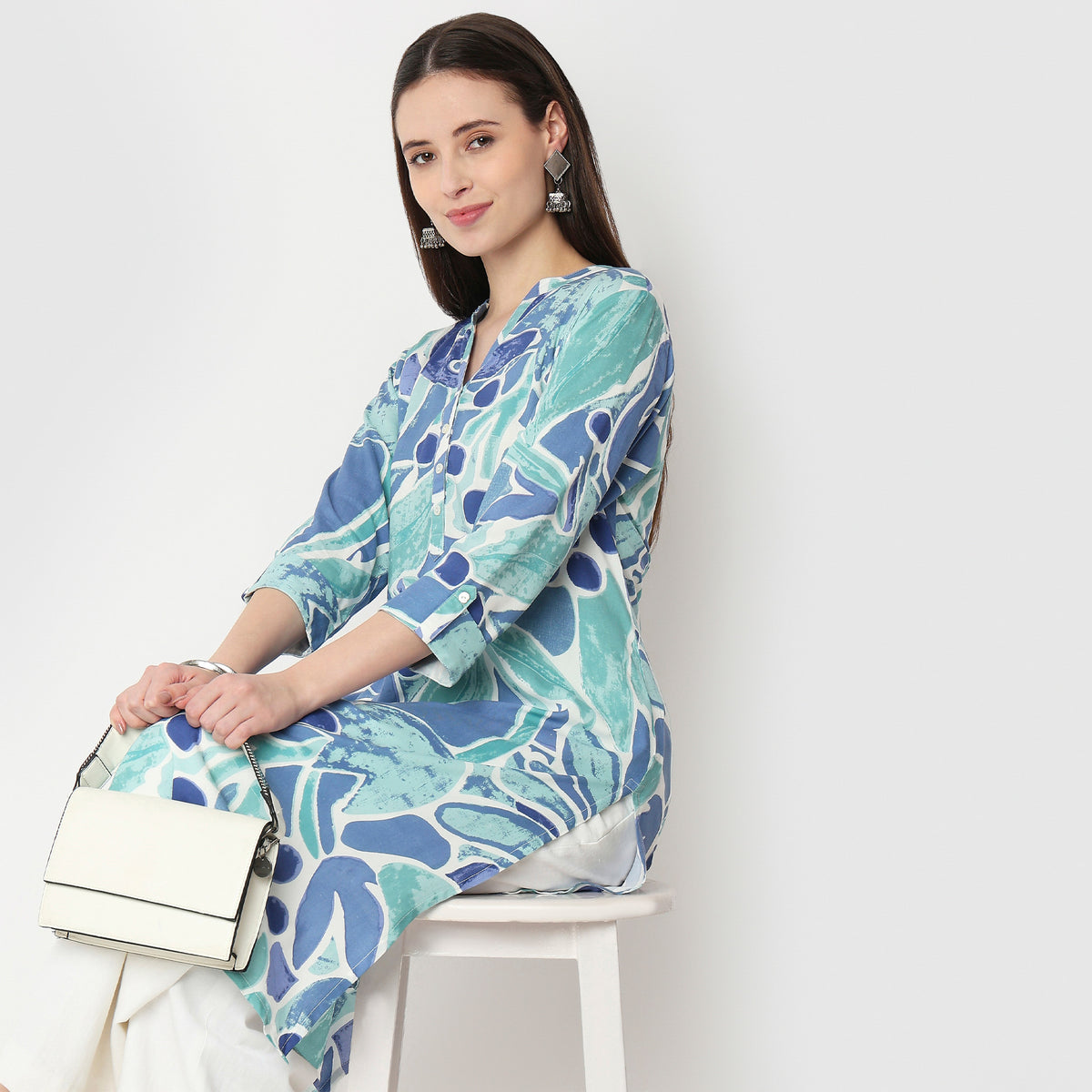 Printed Half Placket Kurta