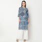 Printed Half Placket Kurta