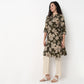 Printed Half Placket Straight Long Kurta