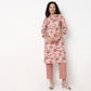 Printed Half Placket Straight Long Kurta