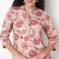 Printed Half Placket Straight Long Kurta