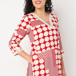 V-Neck Printed Kurta