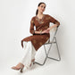 V-Neck Printed Long Kurta