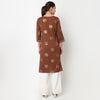 V-Neck Printed Long Kurta