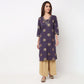 V-Neck Printed Long Kurta