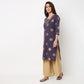 V-Neck Printed Long Kurta