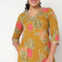 Floral Print Mid Length Cord Kurta