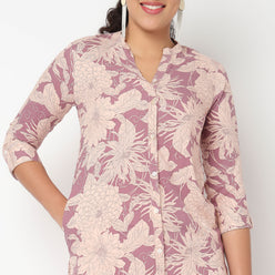 Printed Full Placket Cord Long Kurta