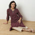 V-Neck With Gusset Printed Kurta