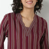 V-Neck With Gusset Printed Kurta
