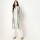 V-Neck With Gusset & Lace Printed Kurta