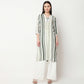 V-Neck With Gusset & Lace Printed Kurta
