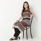 Boat Neck Printed Straigth Kurta