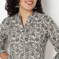 Half Placket Printed Long Kurta