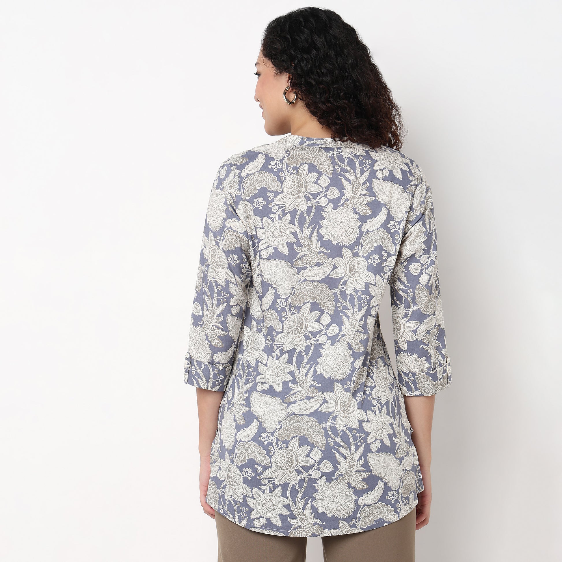 Half Placket Straight Short Kurta