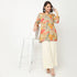 V-Neck Printed Couching Short Kurta