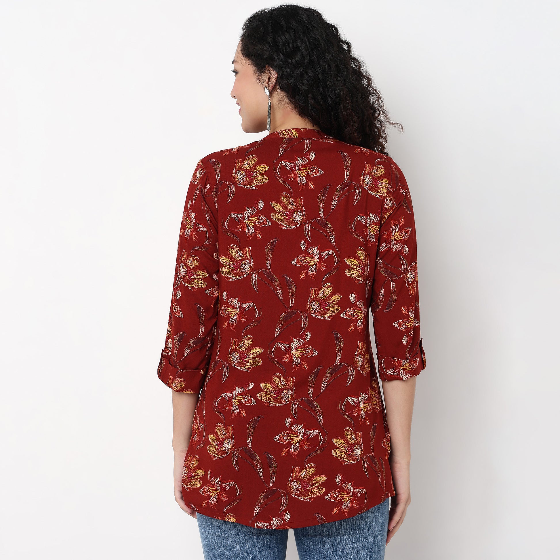 Half Placket Straight Short Kurta