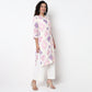 Printed Band Neck Straight Half Placket Kurta
