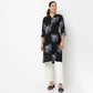 Printed Half Placket Long Kurta