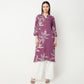 Half Placket Printed Long Kurta