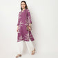 Half Placket Printed Long Kurta