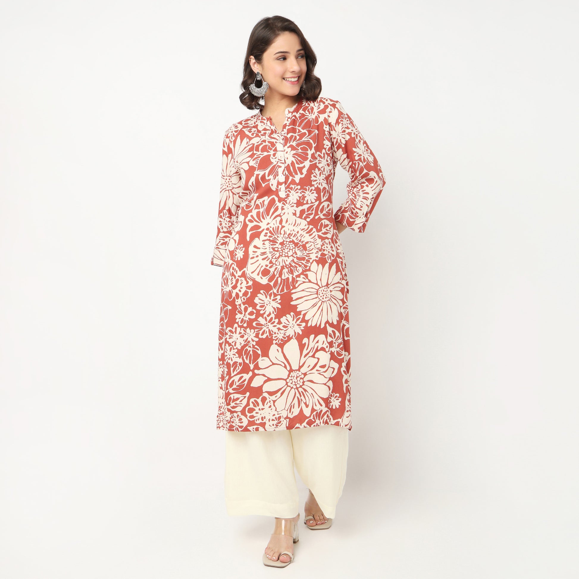 Printed Slit Long Kurta