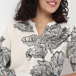 Half Placket Straight Kurta