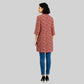 Printed Shirt Collar Short Kurta