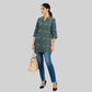 Printed Band Neck Short Kurta