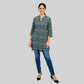 Printed Band Neck Short Kurta