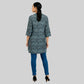 Printed Band Neck Short Kurta