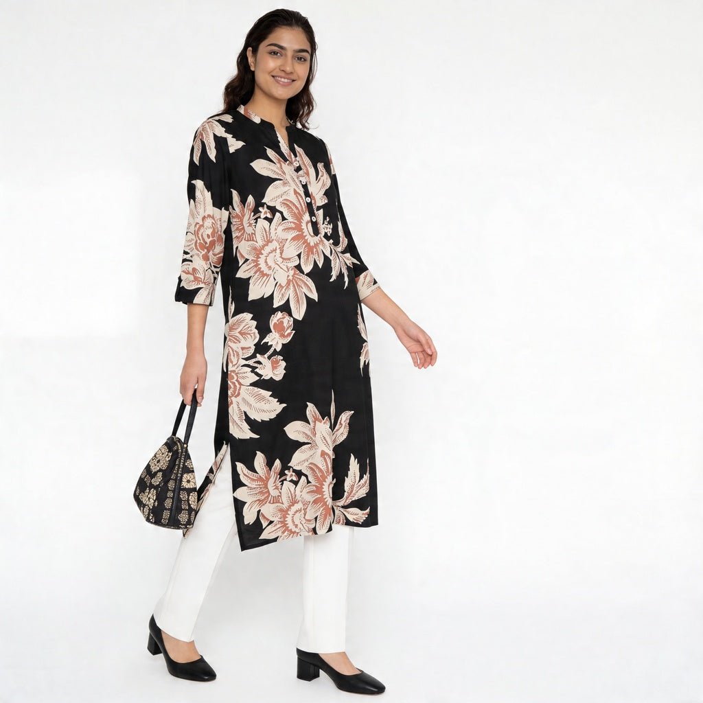 Half Placket Long Kurta