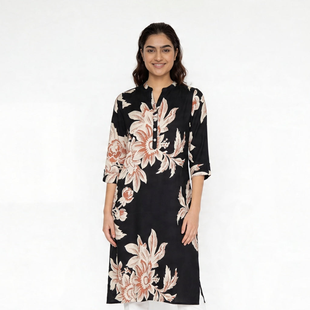 Half Placket Long Kurta