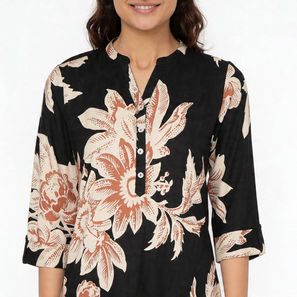 Half Placket Long Kurta