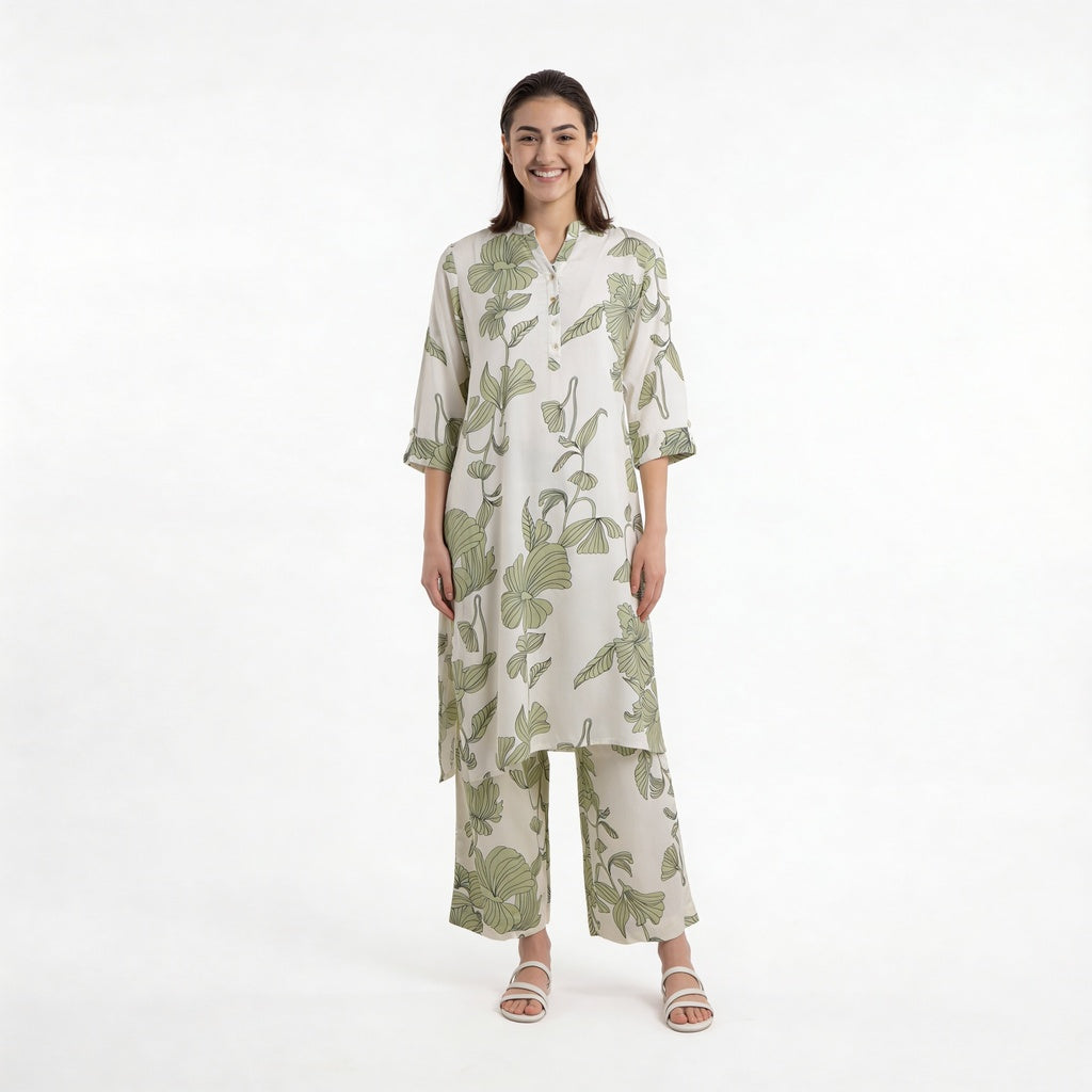 Half Placket Long Kurta