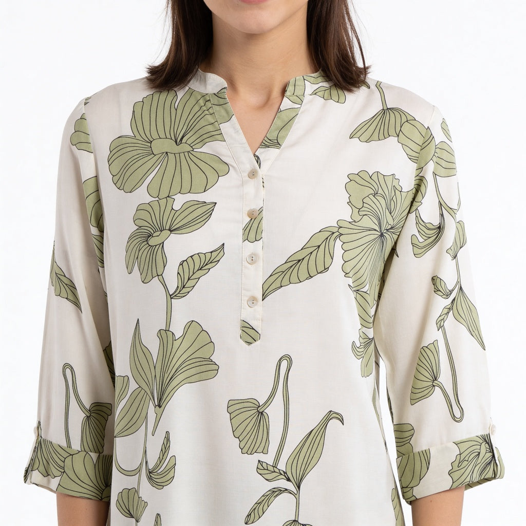 Half Placket Long Kurta