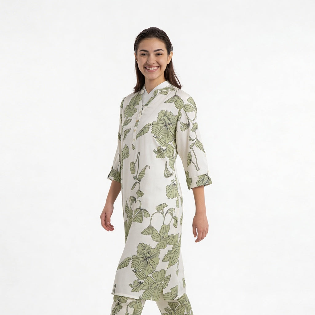 Half Placket Long Kurta
