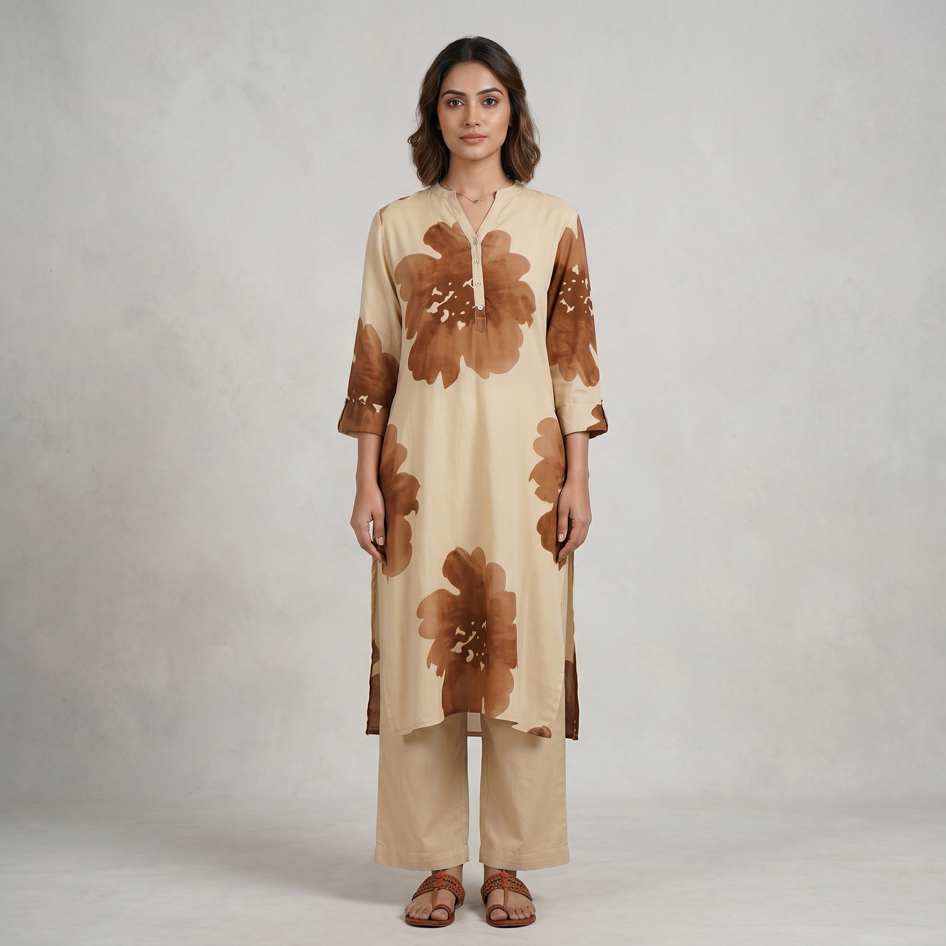 Half Placket Long Kurta