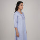 Embroidered Cotton V-Neck Long Kurta