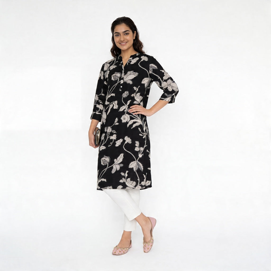 Half Placket Long Kurta