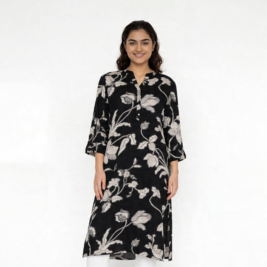 Half Placket Long Kurta