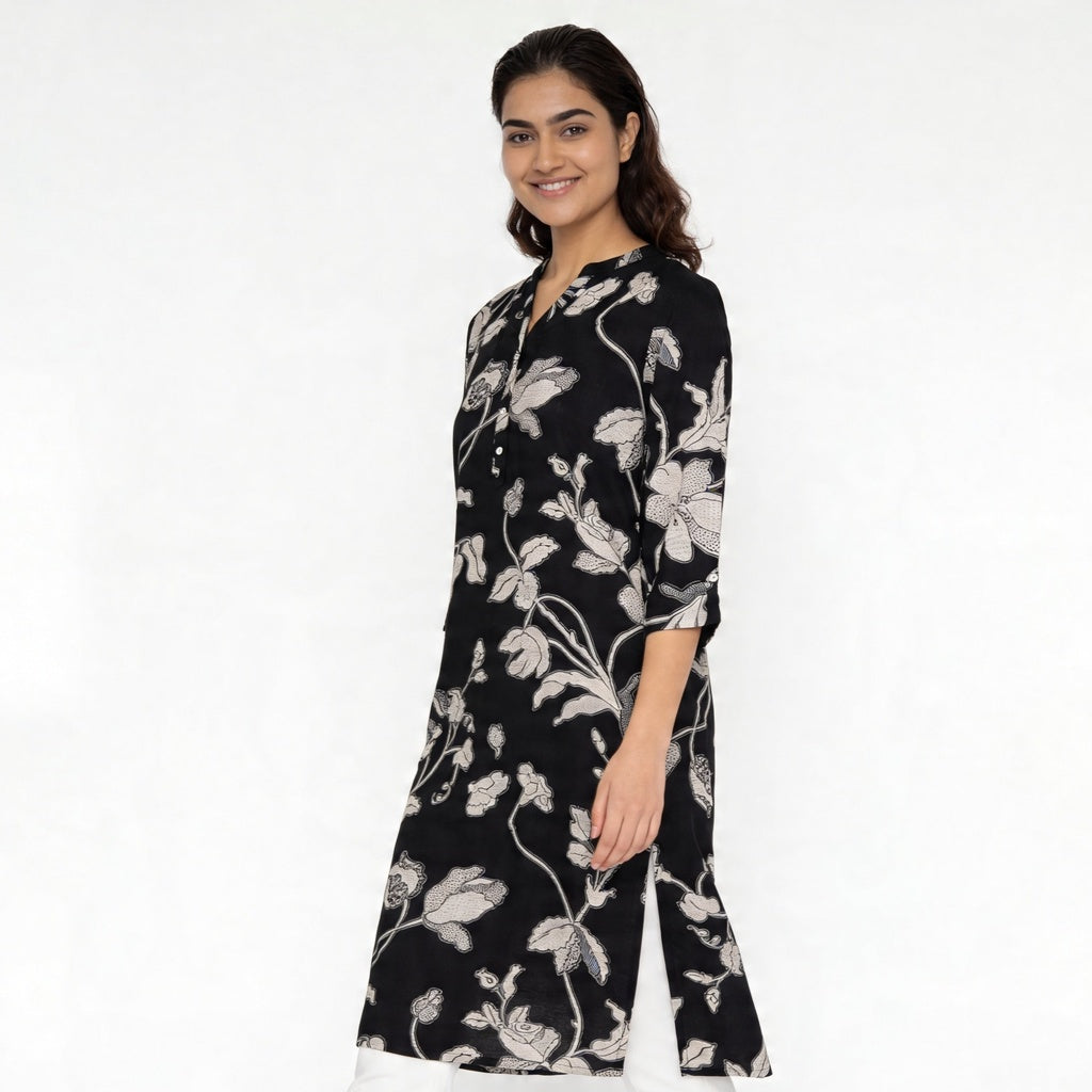 Half Placket Long Kurta