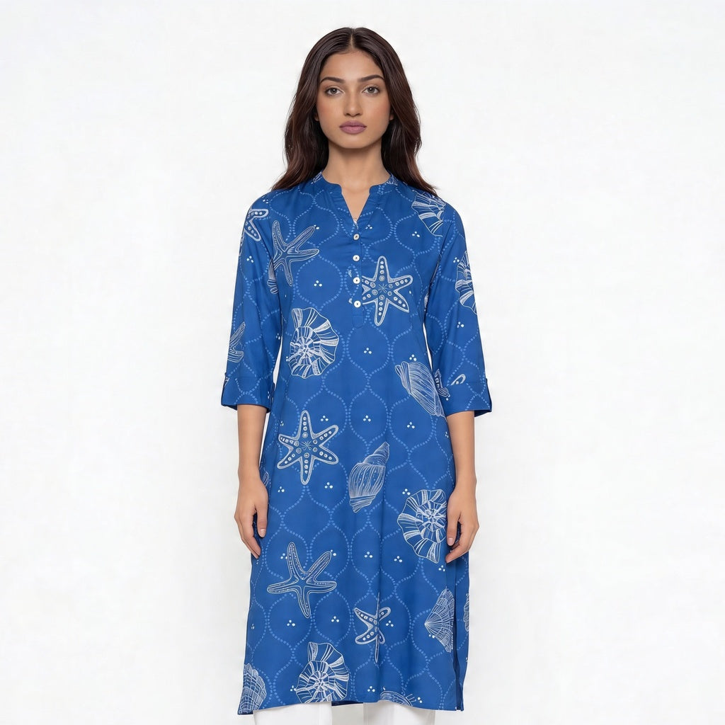 Half Placket Long Kurta