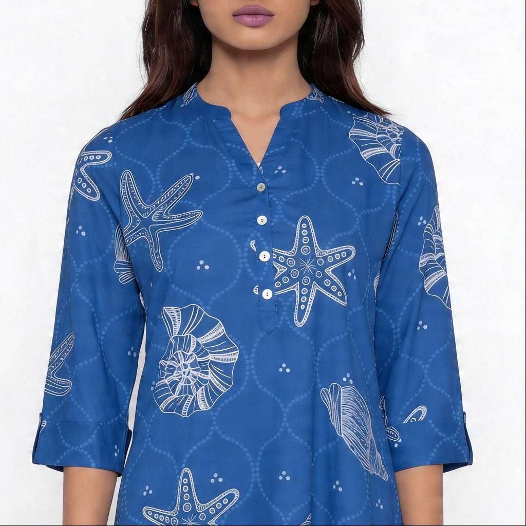 Half Placket Long Kurta