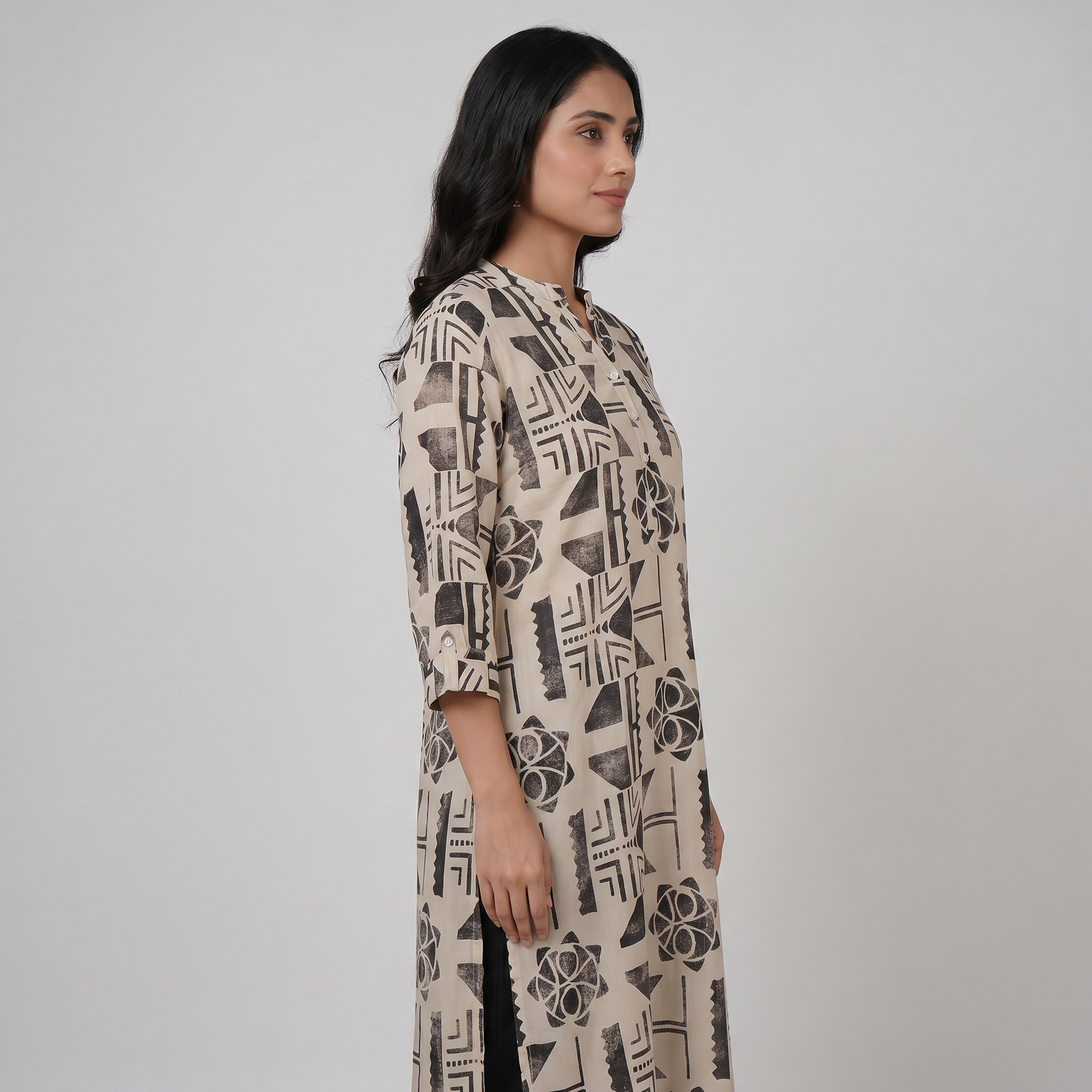 Half Placket Long Kurta
